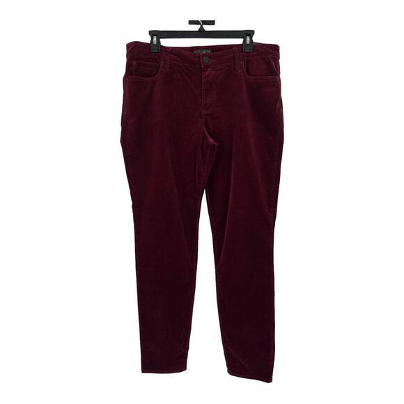 Kut From The Kloth jeans corduroy Diana skinny burgundy size 14 - Picture 1 of 6